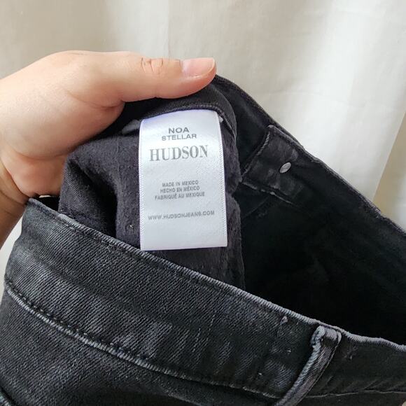 Hudson Noa Stellar straight Leg Jeans Black 29 washed relaxed fit grunge concert - Picture 10 of 12